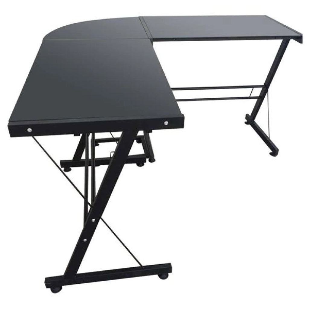 L-Shaped Corner Computer Game Desk with Removable Keyboard Tray M10270
