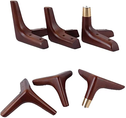 Set of 4 Solid Wood Furniture Legs, Walnut T858242