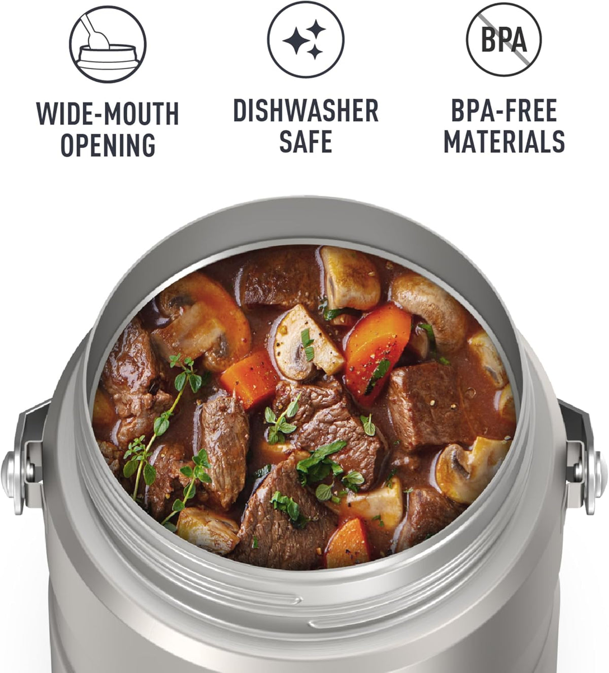 47 Ounce Stainless Steel Vacuum-Insulated Food Jar P16571