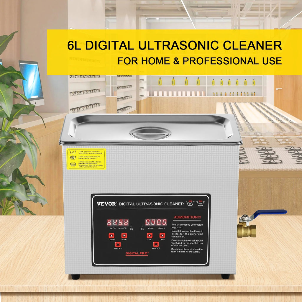 6L Ultrasonic Cleaner with Timer Heating Digital Sonic Cleaner U22773