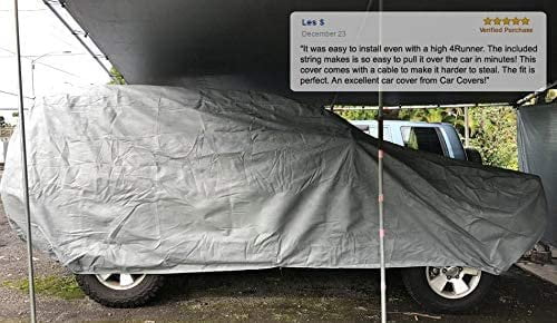 SUV Car Cover 184 inches Long Outdoor with Cable Lock, Bag & Wind Straps Y560197