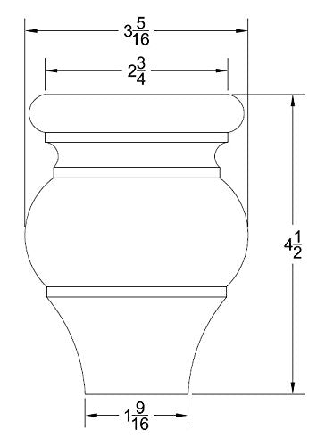 Red Oak Bun Foot Set of 4 A269514