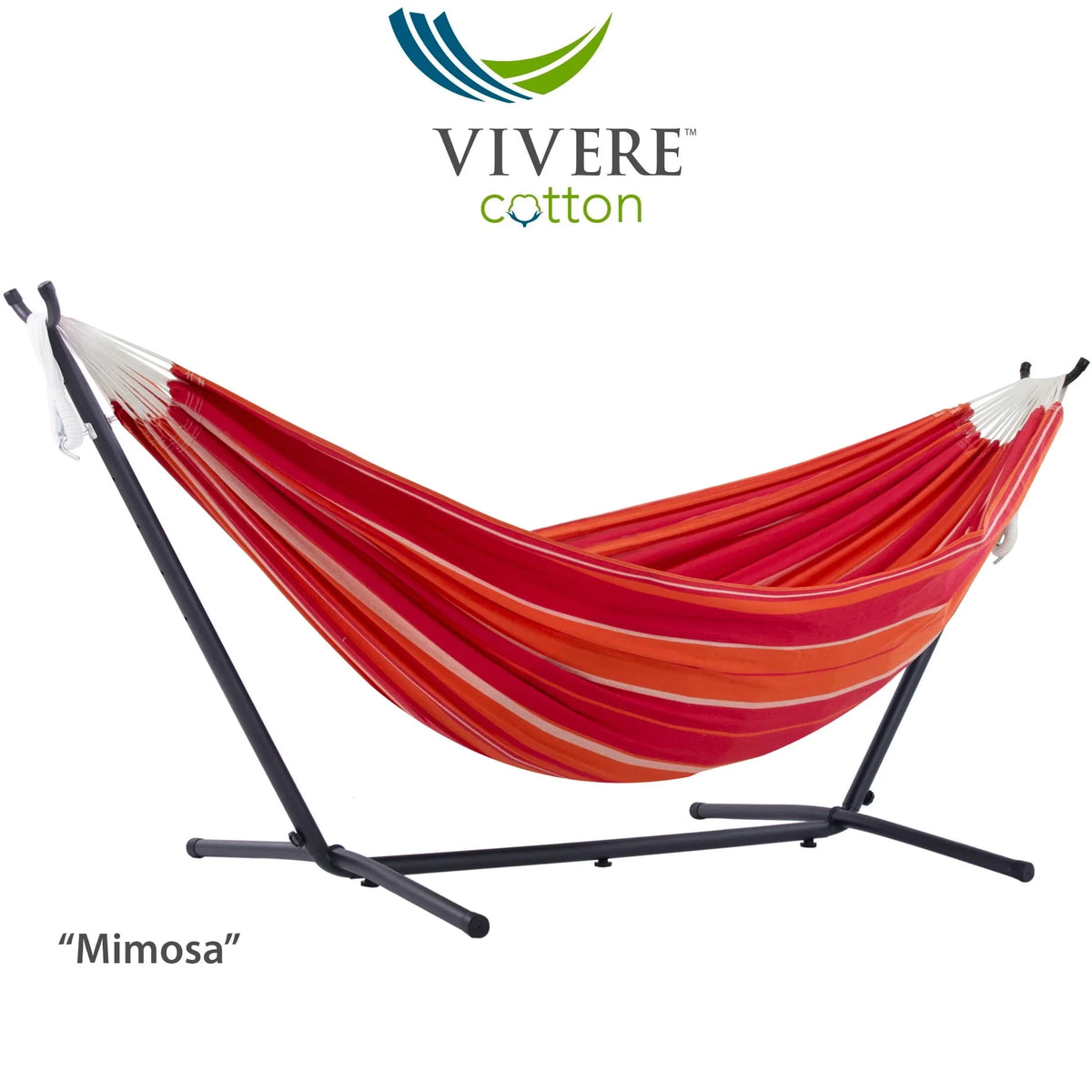 Double Cotton Hammock with Stand and Carry Bag U98987