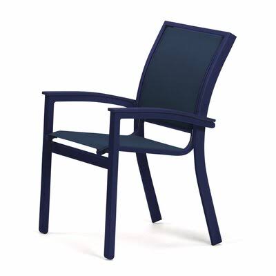 Stacking Patio Dining Armchair Gloss White Mavi W3857