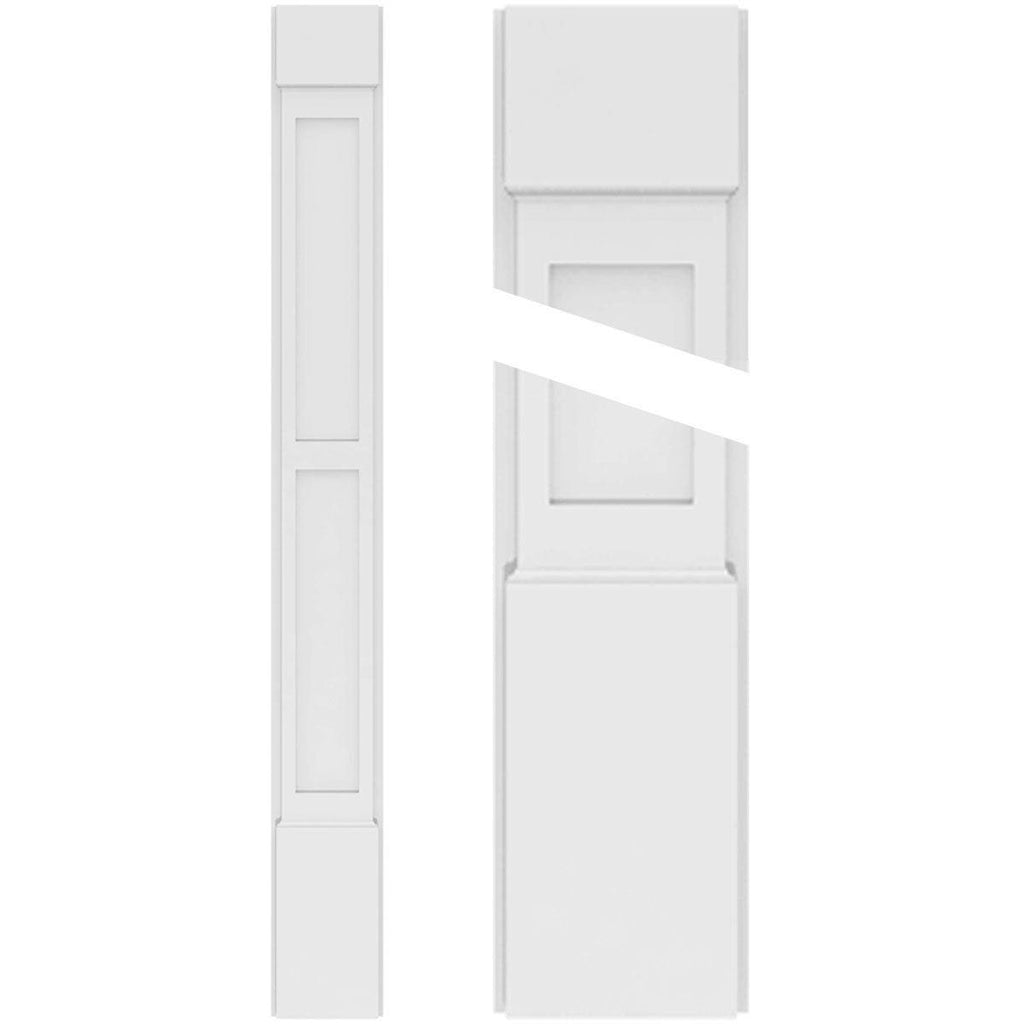 PVC Flat Panel Pilaster with Capital & Base (Pair) J2486