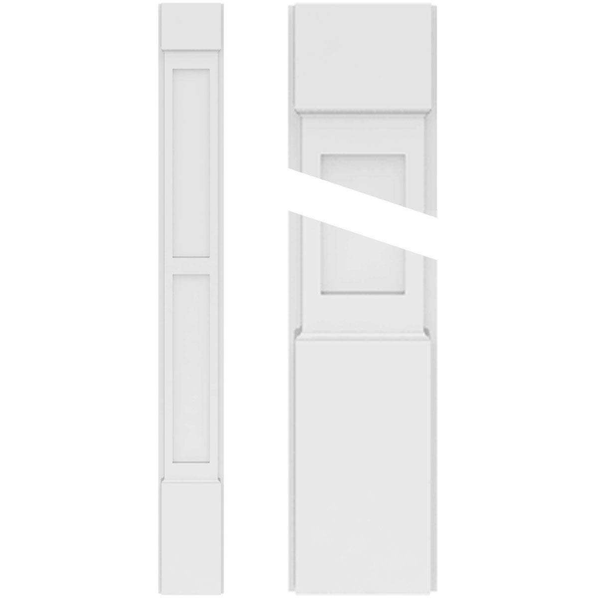PVC Flat Panel Pilaster with Capital & Base (Pair) J2486
