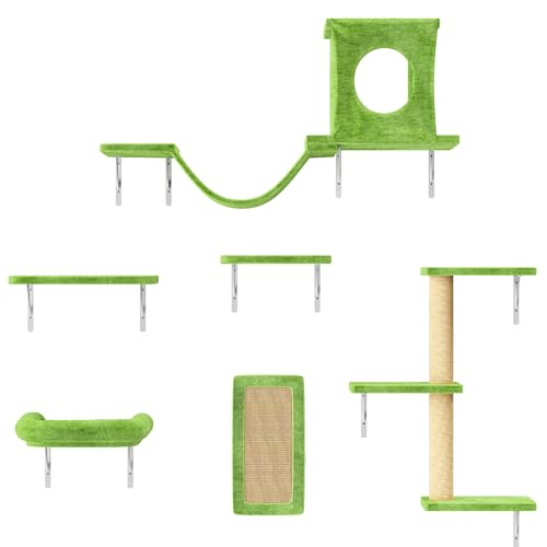 White 6 Pcs Cat Wall Shelves Set R129