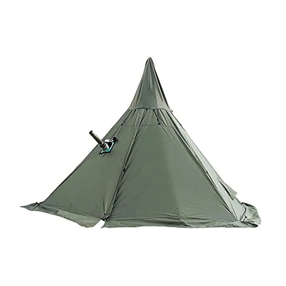 Green Pyramid Tent With Stove Jack Q3977