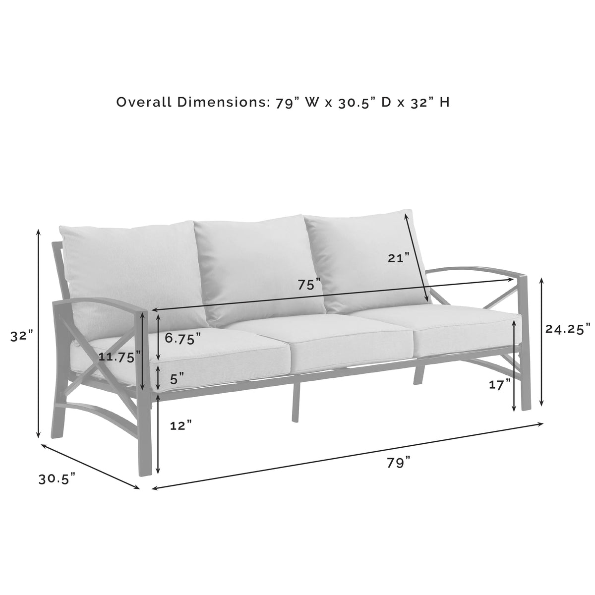 Mist Green 3 Piece Metal Outdoor Sofa Set X383471