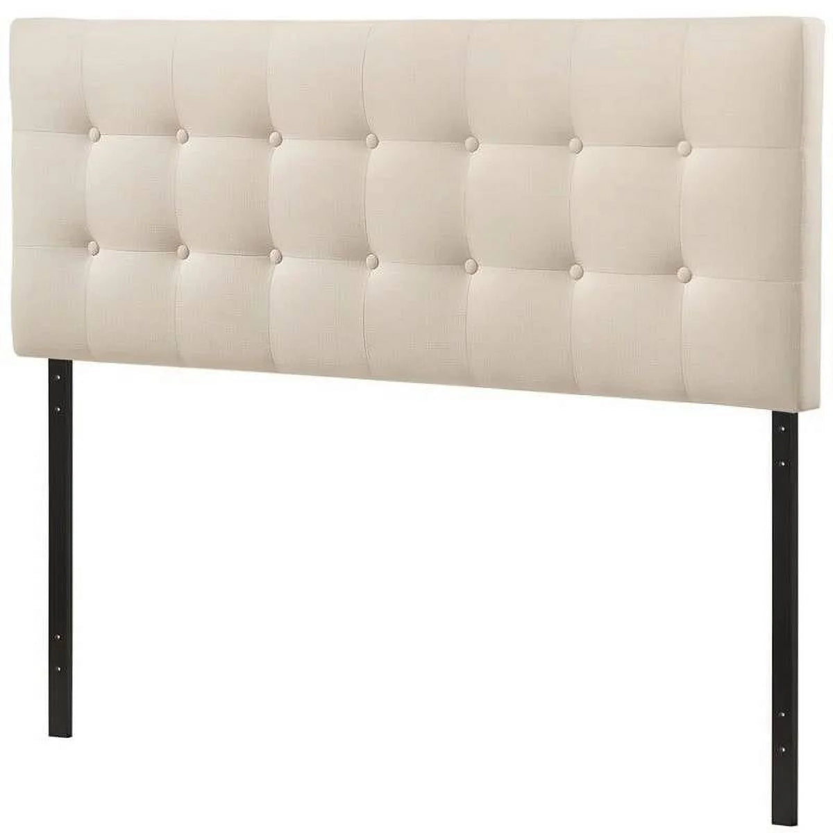 Full size Ivory Fabric Upholstered Tufted Headboard I343