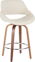 Walnut Cream Fabric Counter Stool (Set of 2) P1610