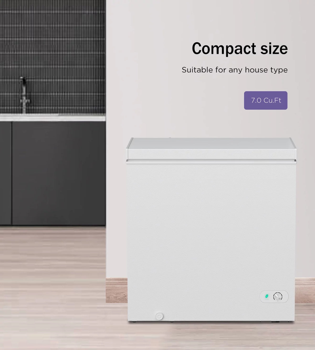 7.0 Cu ft Chest Freezer with Adjustable Temperature Controls H75849