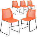 Orange Sled Base Stack Chair with Air-Vent Back P29020