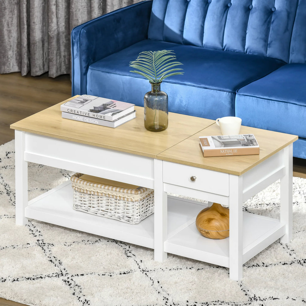 Oak Lift-up Coffee Table with Hidden Storage S7917