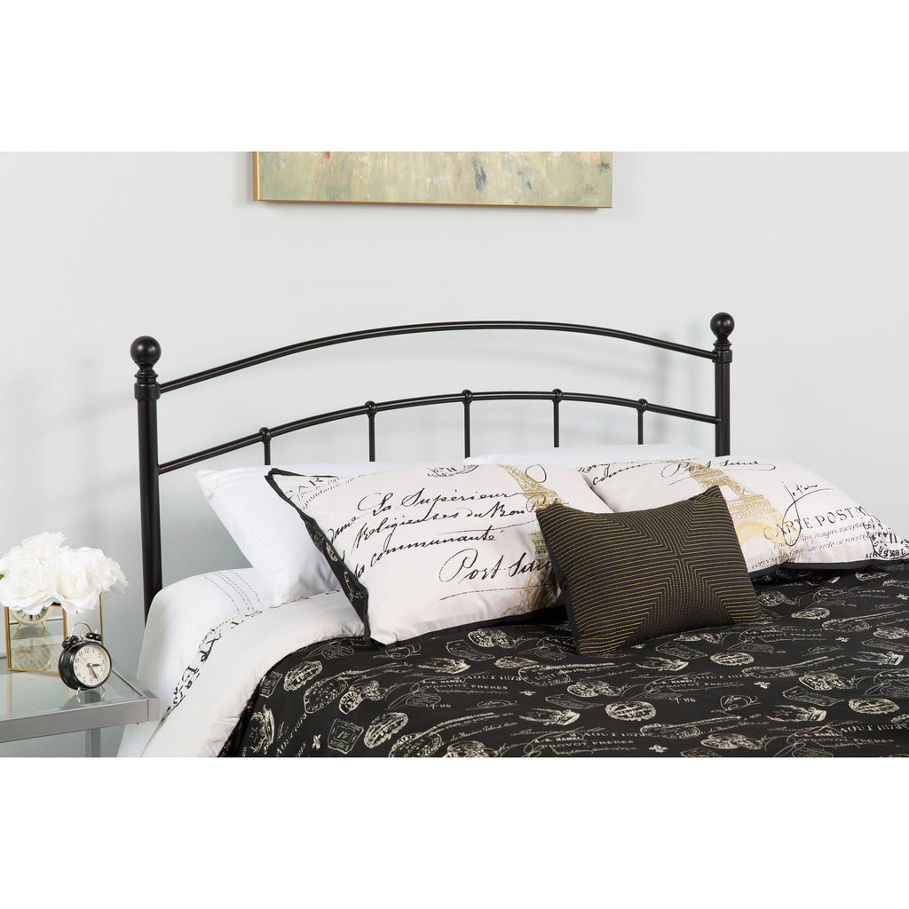 Black Contemporary Open Vertical Headboard - Full Size O829990