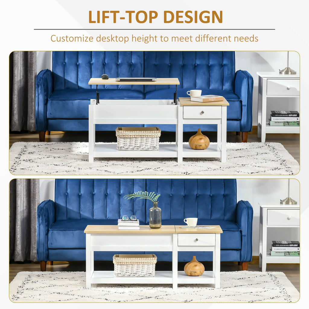 Oak Lift-up Coffee Table with Hidden Storage S7917