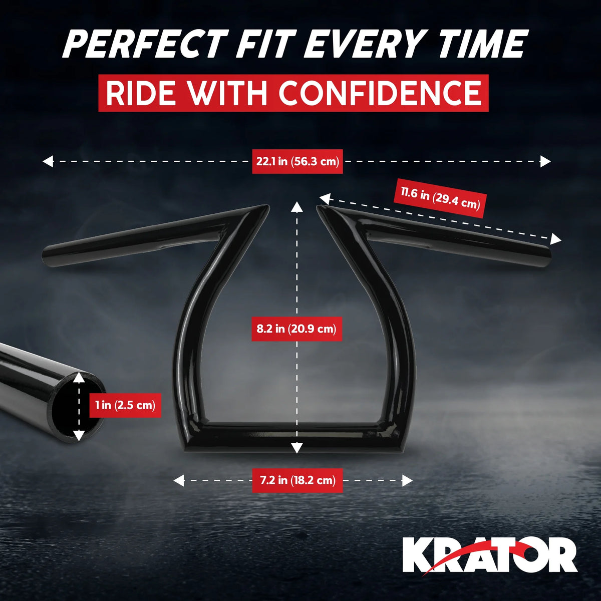 Black Z-Bar Handlebar 1 Inch A9716