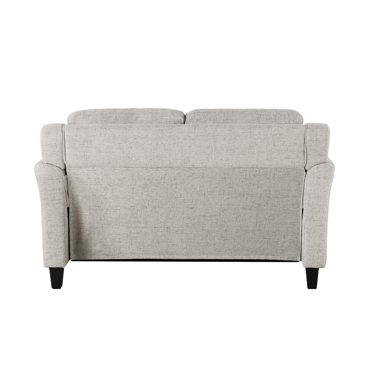 Beige Fabric Loveseat with Curved Arms E36194