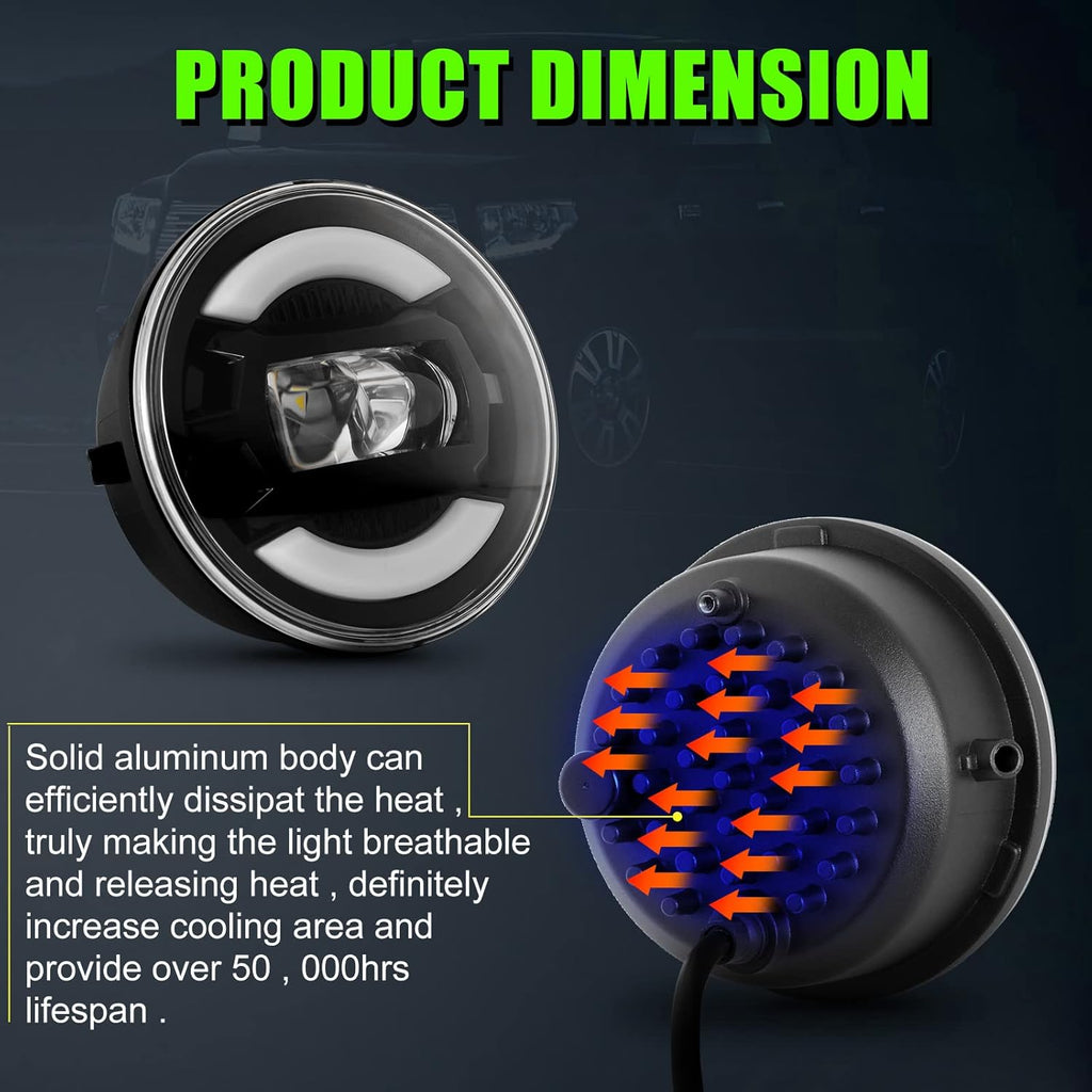 LED Fog Light Assembly with White DRL/Amber Turn Signal, Black, Pack of 2 P88292