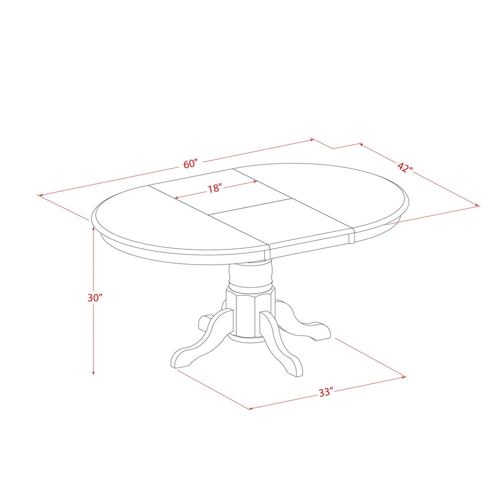 5 Pc Dining Set with Round Table and 4 Chairs J22507