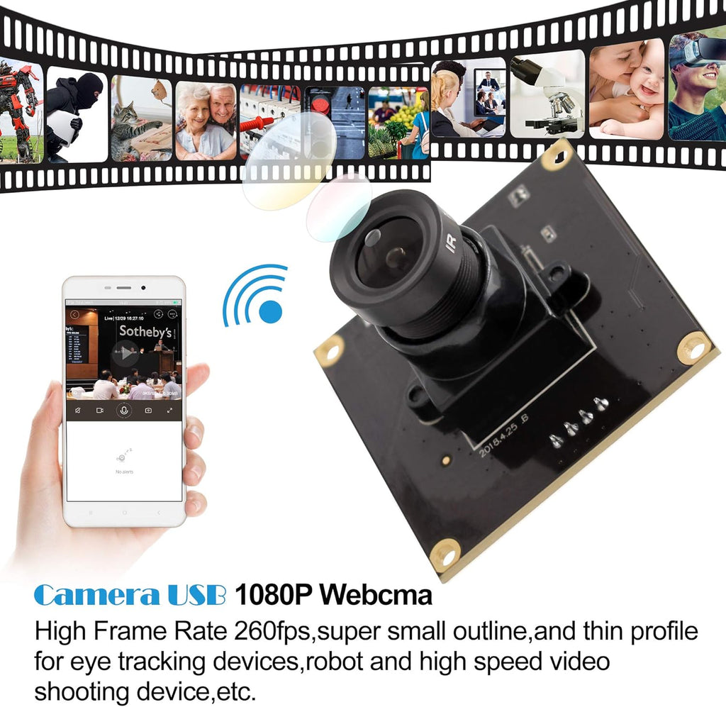 USB 2MP Web Camera Module 640x360 260fps 1080P B126