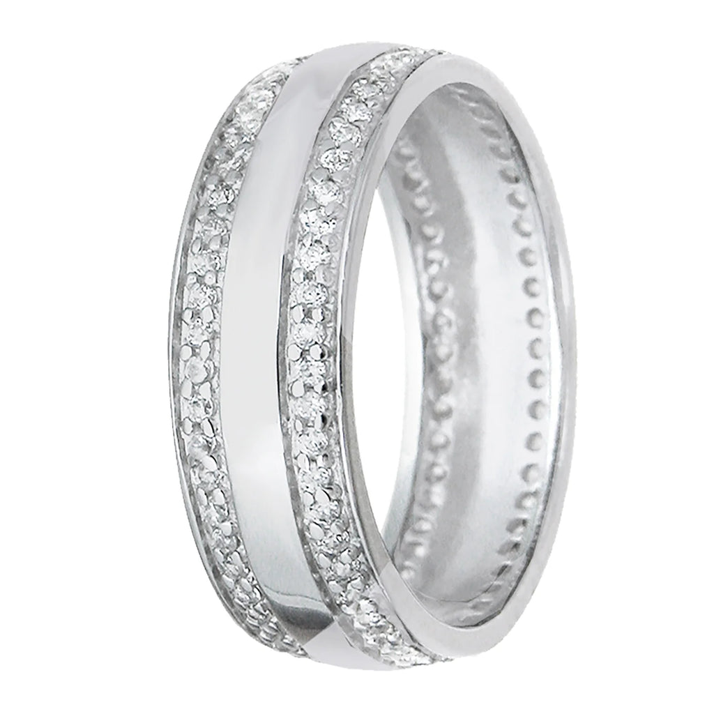 Sterling Silver Wedding Ring Set V607