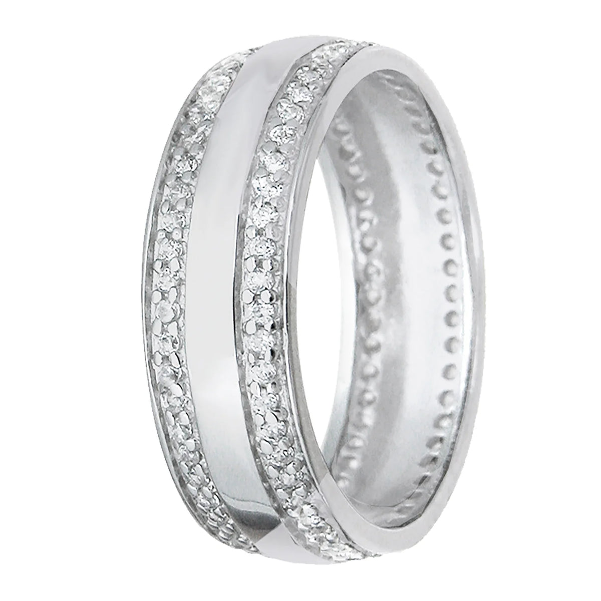 Sterling Silver Wedding Ring Set V607