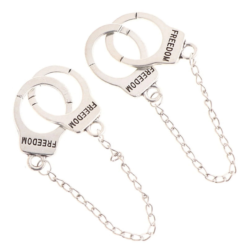 2Pcs 1/12 1/6 Dollhouse Miniature Metal Handcuffs DIY Model U972461