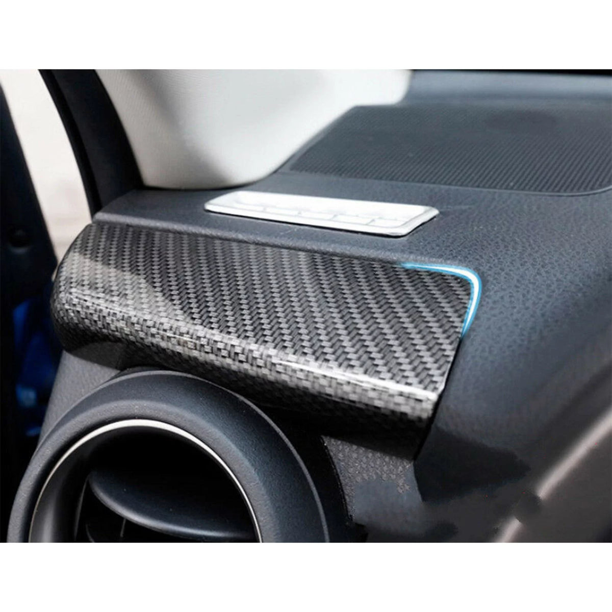 2pcs ABS Carbon Fiber Dashboard Console Panel Cover Trim R441