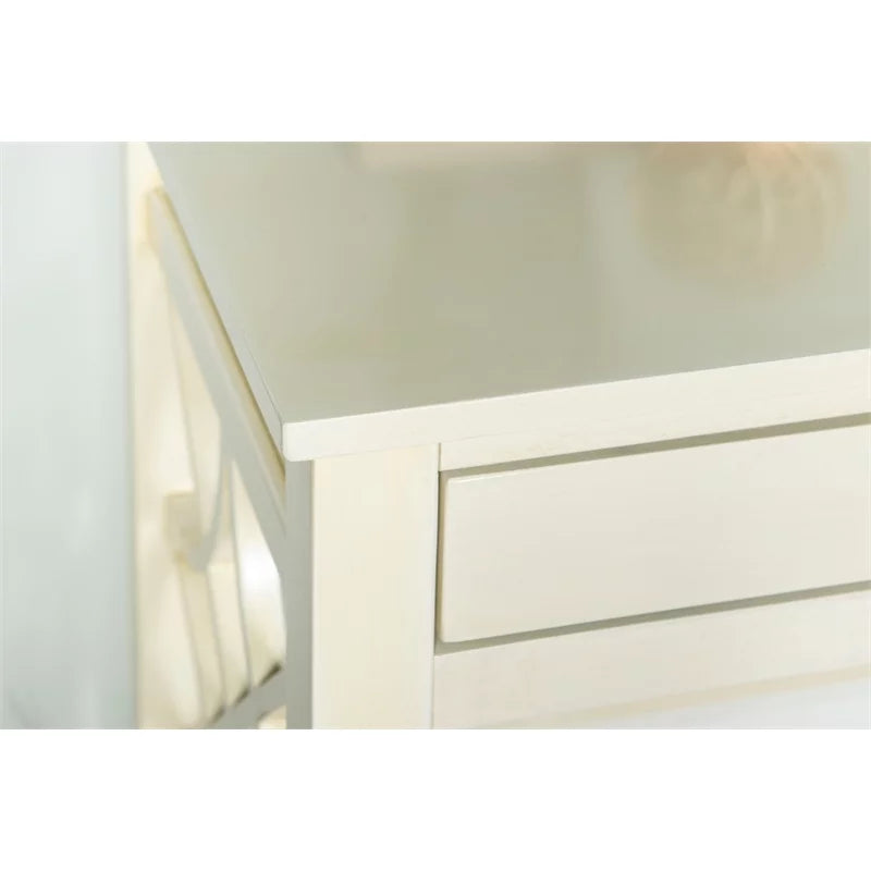 Antique White 1-Drawer Wood Desk H369