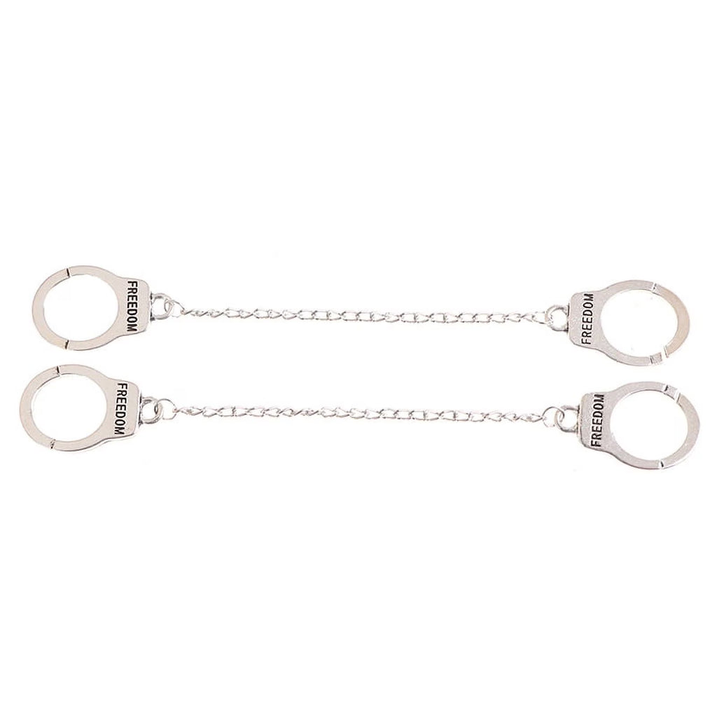 2Pcs 1/12 1/6 Dollhouse Miniature Metal Handcuffs DIY Model U972461