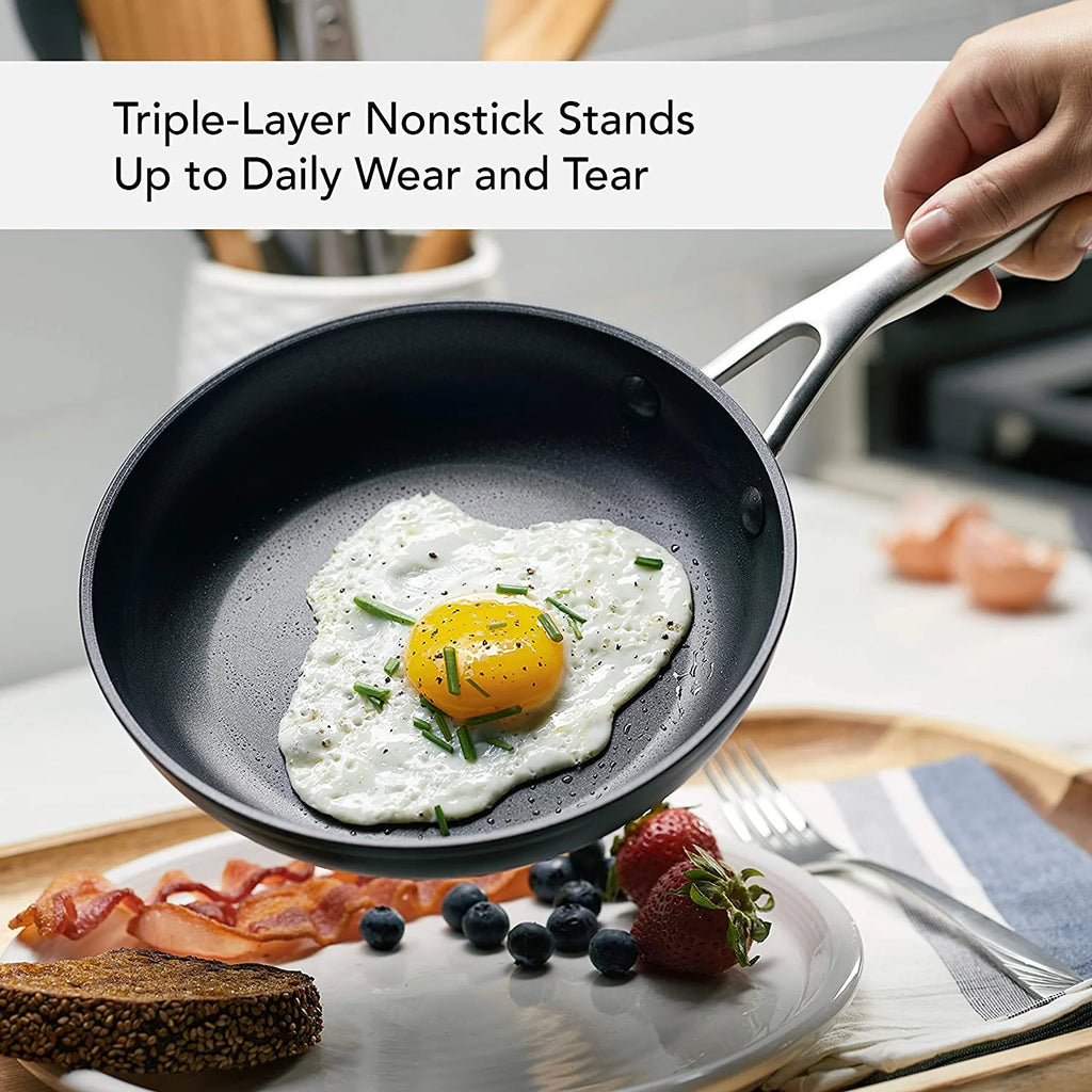 Hard Anodized Induction Nonstick Frying Pans Set 4 Piece Matte Black K677