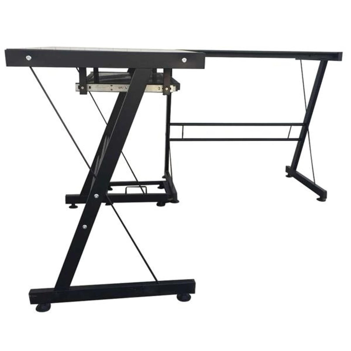 L-Shaped Corner Computer Game Desk with Removable Keyboard Tray M10270