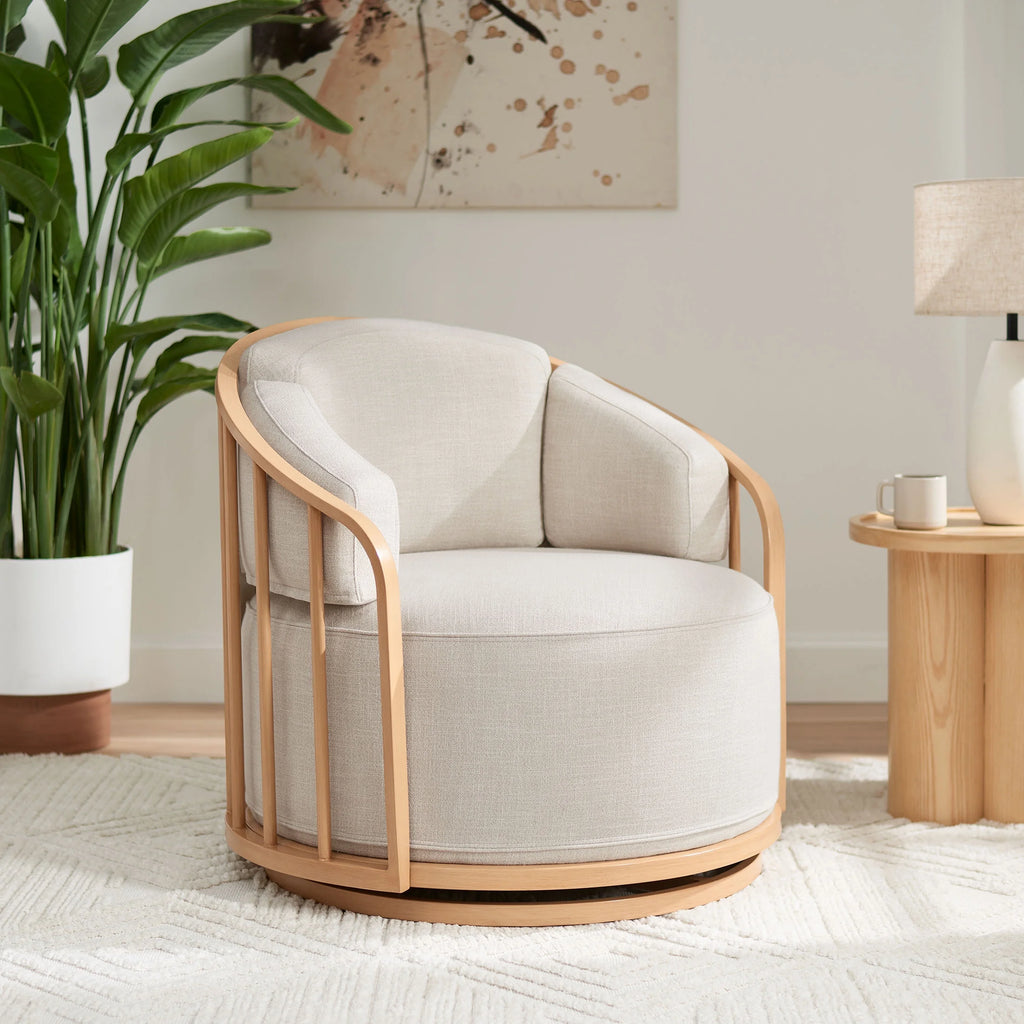 Natural Pine Swivel Chair T9828