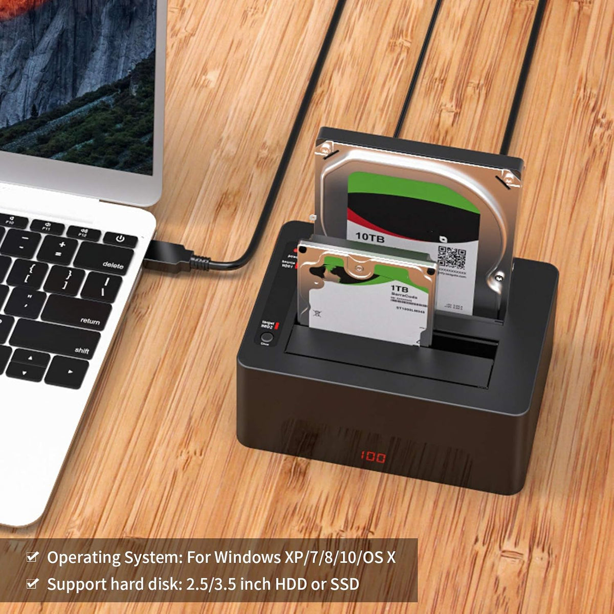 Hard Drive Duplicator Dock for 2.5/3.5 inch SATA SSD, Pack of 2 Z39783