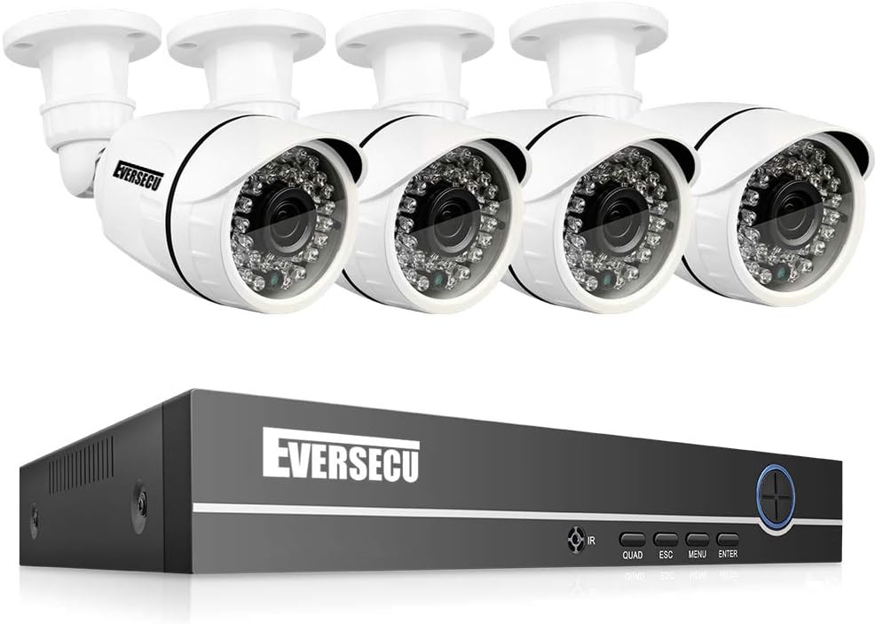 8 Channel Wired Security Camera System 1080P DVR with 8 Weatherproof Cameras N766