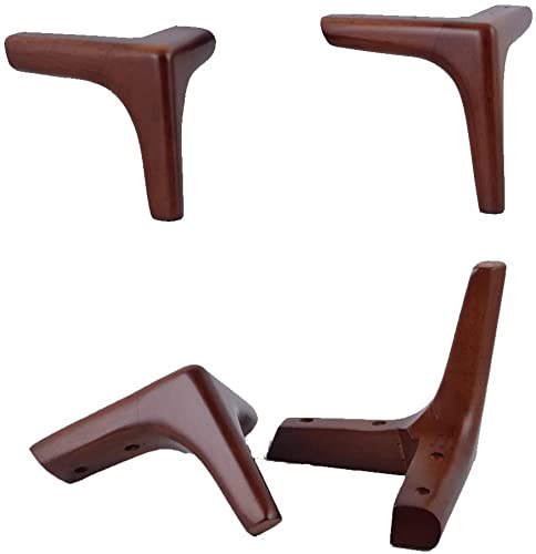 Set of 4 Solid Wood Furniture Legs, Walnut T858242