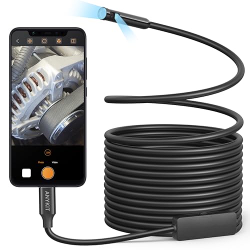 16.5ft Semi-Rigid Dual Lens USB Endoscope Camera with 8 Adjustable LED Lights Y985421
