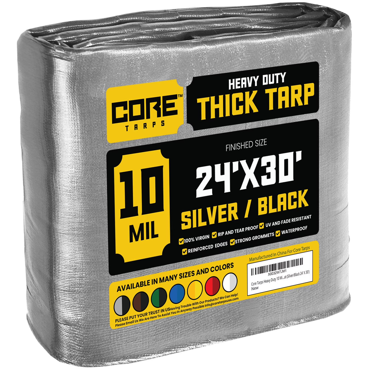 10 Mil Heavy Duty Waterproof Tarp 24 x 30Ft A9524