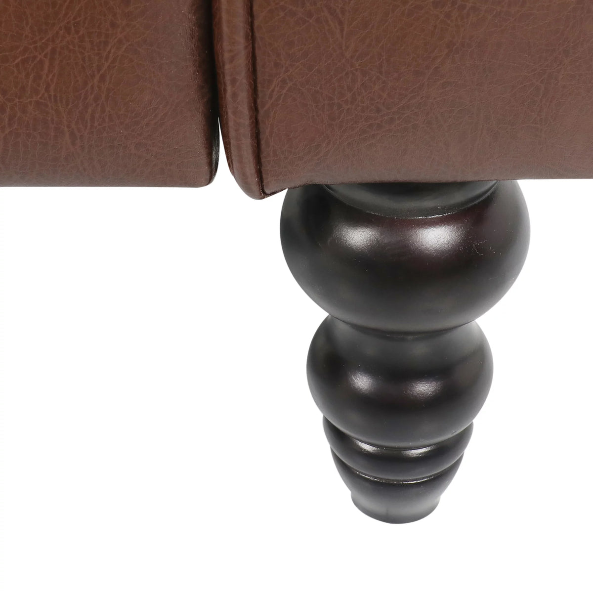 Dark Brown Faux Leather Tufted Club Chair U59085