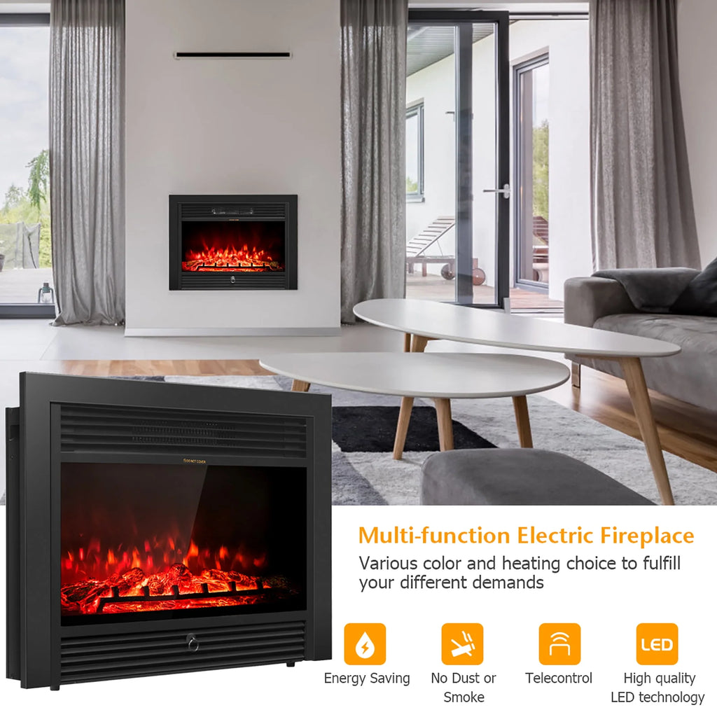 28.5 Electric Fireplace Insert Heater with Remote X989313
