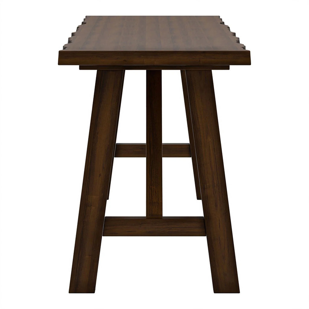 Rustic Wood Rectangle Dining Bench in Walnut X2693