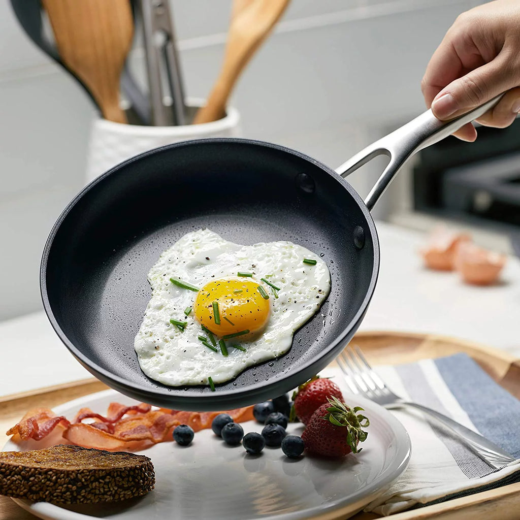 Hard Anodized Induction Nonstick Frying Pans Set 4 Piece Matte Black K677