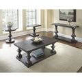 Ebony Coffee Table with Planked Top and Pedestal Base C912070