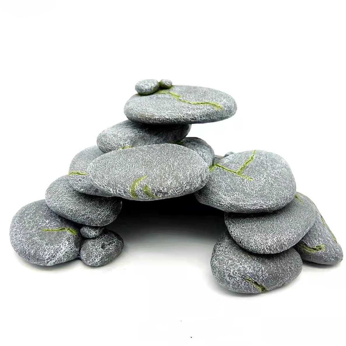 Simulation Cobblestone Aquarium Decoration Reptile Hide Cave S69855