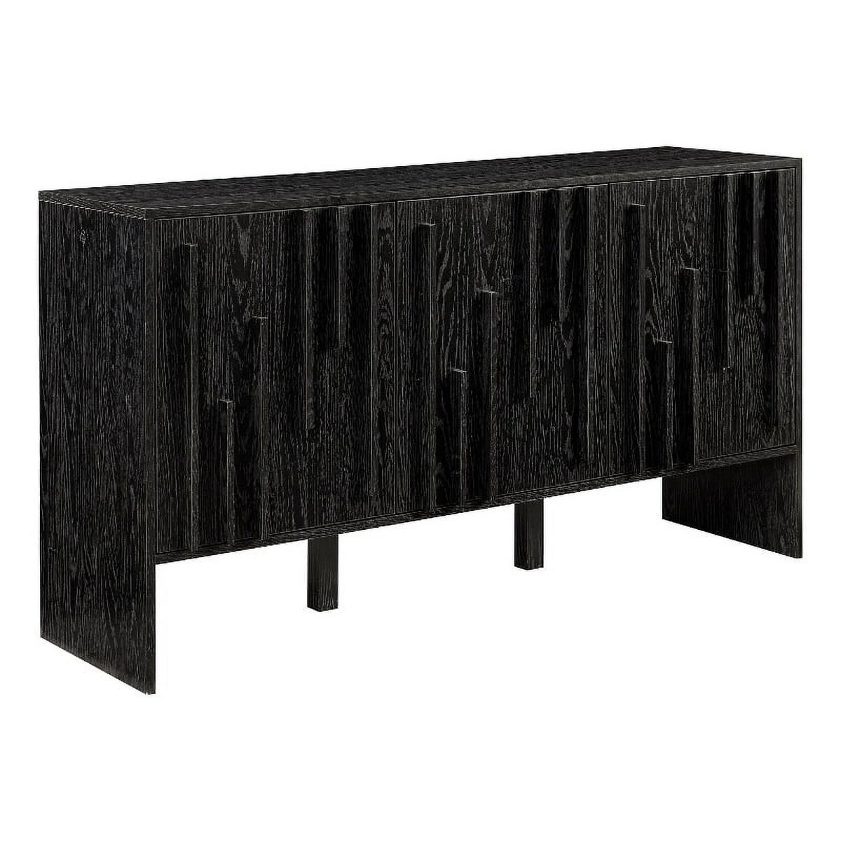 55" 3-Door Wood Sideboard - Black A375787