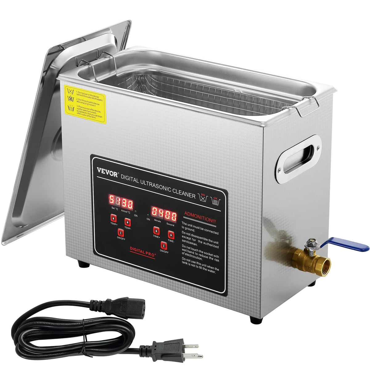 6L Ultrasonic Cleaner with Timer Heating Digital Sonic Cleaner U22773