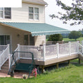 12'x10' Retractable Patio Awning with Green/White Stripes J3295