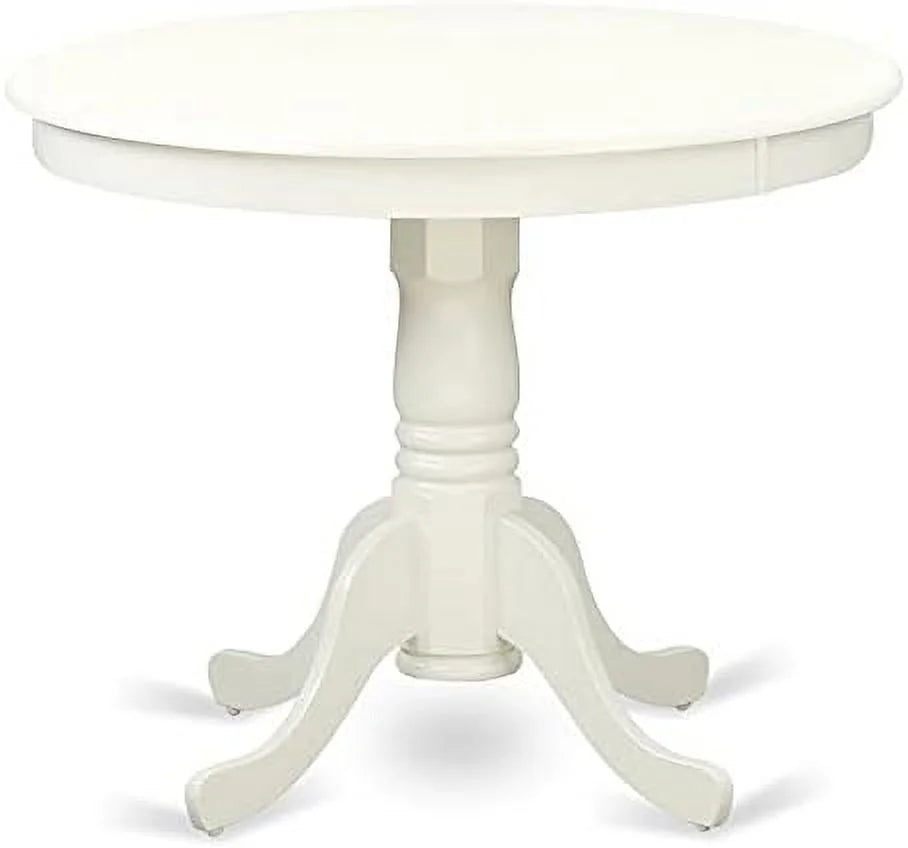 36" Round Wooden Drop Leaf Dining Table with Pedestal Legs S42351