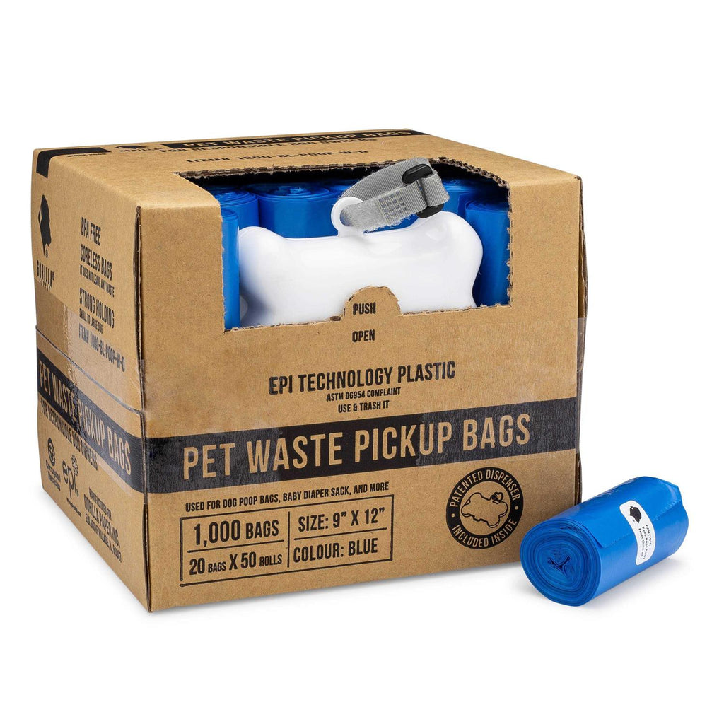 Dog Poop Waste Bags with Dispenser and Leash Tie G594